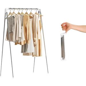 Travel Garment Rack,Portable and FoldableFolding Clothes Rack for Dance,Travel,Camping, Drying,RV, Indoor,Outdoor. A Collapsible Mini Clothing Rack.