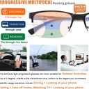 Multifocus Reading Glasses Men Bifocal No Line Progressive Multifocal Reader Blue Light Computer Frame Eyeglasses 2pk