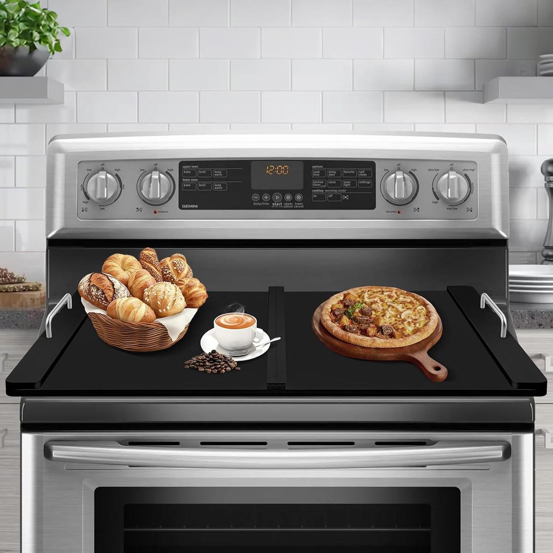 Folding Noodle Board Stove Cover,Stove Top Covers for Electric Stove and Gas Burners,RV Stove Top Cover/Sink Cover - Tray for Kitchen Counter Space, 29.5"L x 22"W