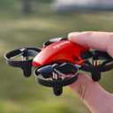 V995 Red Mini Drone for Kids and Beginners, Indoor RC Quadcopter Plane with 3D Flips, 360° Rotation, Circle Fly, Auto Hover, Headless Mode, 21Mins 3 Batteries, Gift for Boys and Girls