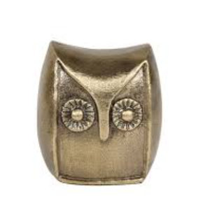 HD Designs Aluminum Owl - Gold, 12x13