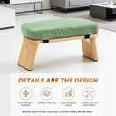 Meditation Bench, Bamboo Meditation Stool, Folding Kneeling Meditation Bench, Seiza Prayer Bench, Prayer Bench with Meditation Cushion, Kneeling Stool(Green-Bag)