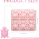 Silicone Turtle Molds, 2 Pack Pink 6-Cavity Baking Molds for Chocolate, Candy, Ice Cubes, Soap Making, Food Grade, Dishwasher Safe, 6.5 x 6.5 Inch