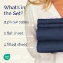 King Size 4 Piece Sheet Set - Comfy Breathable & Cooling Sheets - Hotel Luxury Bed Sheets for Women & Men - Deep Pockets, Easy-Fit, Extra Soft & Wrinkle Free Sheets - Navy Blue Oeko-Tex Bed Sheet Set