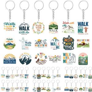Kigeli 36 Pcs Walk with Me Acrylic Keychain Religious LDS Keychain Mormon Doctrine Keyring Gifts for Encouragement Women Men 2026 Lds Missionary Easter Gifts