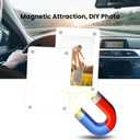 2 x 2Pcs Car Picture HolderAcrylic Magnetic Personalized Photo Display Frames with Car Visor Clip for Family, Couples, Drivers, Car Sun Visor, Fridge, Safe Driving Presents,Car Accessories