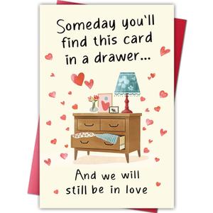 5 x Romantic Father's Day Card Gift for Husband Boyfriend, Love Card from Wife, Sweet Anniversary or Birthday Greeting for Him, Heartfelt Dad Appreciation Cards