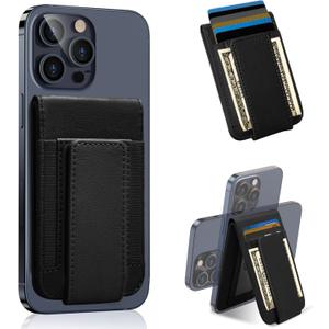 for MagSafe Wallet, Magnetic Phone Wallet with Adjustable Stand & Money Clip, Detachable Magnetic Wallet for iPhone 16/15/14/13/12 Pro Max Plus, 10+ Cards Holder (Black)