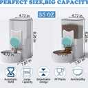 kathson Rabbit Gravity Auto Feeder Set 35oz Hanging Automatic Food Water Dispenser Cage Automatic Feeder Set for Rabbit Chinchilla Guinea Pig Hedgehog Ferret Kitty Puppy (Blue)
