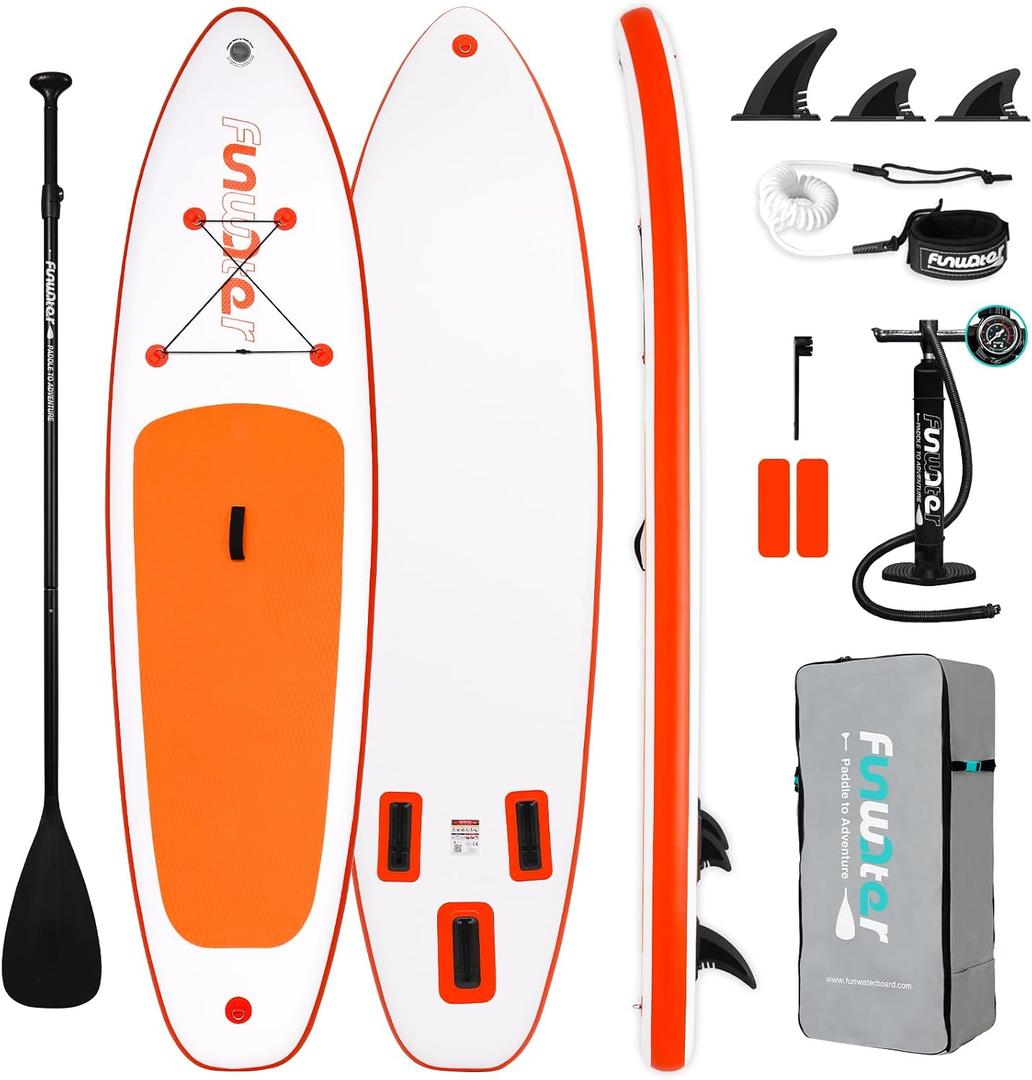FunWater Inflatable Ultra-Light Stand Up Paddle Board for All Skill Levels with Premium SUP Paddleboard Accessories,Non-Slip Comfort Deck for Youth & Adults