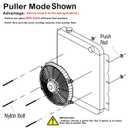 mupera Electric Radiator Cooling Fan - Universal Cooling Fan Pull Push Electric Radiator Cooling Assembly Reversible with Mount Kit (12 inch Curved)