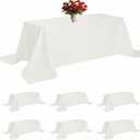 6 Pack Ivory Tablecloth 90 x 132 Inch Table Cloth for 6 Foot Rectangle Tables, Wrinkle Resistant Washable Polyester Fabric Table Covers for Party, Wedding,Dining,and Banquet