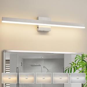 Nickel Bathroom Vanity Light Fixture 31.5'' 26W Dimmable 5CCT LED Hardwired