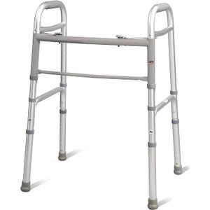 Carex Lightweight Folding Walker for Seniors, Portable Medical Walker with Adjustable Height, 30-37 Inches, Mobility Aid for Adults, Elderly, and Handicapped, Foldable, Stainless Steel Frame (1 Count (Pack of 1))