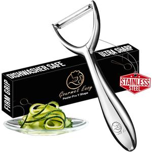Vegetable Peeler, Premium Stainless Steel Potato Peeler, High Tensile Ultra Sharp Blade Fruit and Food Slicer, Y Shaped with Ergonomic Non-Slip Handle, Dishwasher Safe.