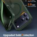 2 x Magnetic for iPhone 17 Pro Max Case,[Anti-Slip][Compatible with MagSafe][Military Grade Drop Protection] Shockproof Protective Translucent Phone Case for iPhone 17 Pro Max Case,Forest Green