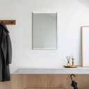 Frameless Bathroom Mirror for Wall, Rectangle Beveled Edge Mirror for Over Sink, Tempered Glass, Shatterproof, Hangs Horizontally or Vertically for Living Room, Entryway, Restroom, 24" x 16"