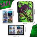Protective Trading Card Albums - 4 Pocket Double Sided Collection Binder for 400 Cards, Durable Scratch-Resistant PU Cover, Sleeves for 3 Ring Binder, Portable Organizer for MTG Game Card(Green Rosha)