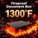Fireproof Document Box, Fire Resistant Safe Box with Key Lock for Home, Portable Fireproof Lock Box for Personal Items, Passport, Cash, Tablet, X Large 13.2" x 11" x 4.13"