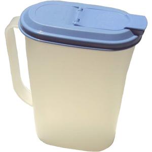 Tupperware 2 Quart Refrigerator Pitcher Slim Line Sheer with Blue Seal