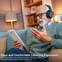 SKYCOMET Wireless Headphones for TV, TV Headphones Wireless for Seniors with Transmitter Charging Base, Perfect Audio Sync, Ideal Gift for The Mom, Seniors, Parents