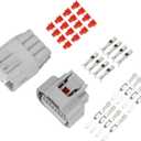 8 Pin Headlight Waterproof Connector Plug - Car Male Female Wire Terminal Connector - for Toyota Plastic Gray - 1 Set Durable Material