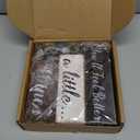 Marsui 4 Pcs Tabletop Decor Rustic Coffee Bar Tiered Tray Decor Decorative Wood Bottle Block Sign Gift Wooden Farmhouse Table Centerpiece for Home Party Shelf Desk Decoration