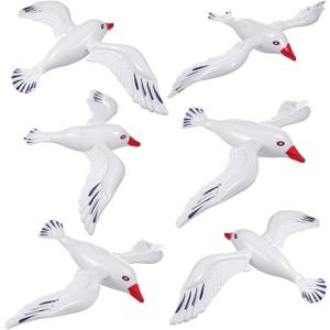 UPKOCH 6pcs Inflatable Seagull Decoration - Large Flying Bird Beach Pool Balloon, Summer Blow Up Sea Float Toys Ornaments for Birthday,Baby Shower, Luau, Hawaiian Party