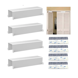 Bifold Door Lock, Child Safety Lock for Bifold & Folding Closet Doors (1-1/8" to 3/8" Thick), Double Door Cabinet Lock to Keep Toddlers, Cats & Dogs Out (White, Big 4PCS)