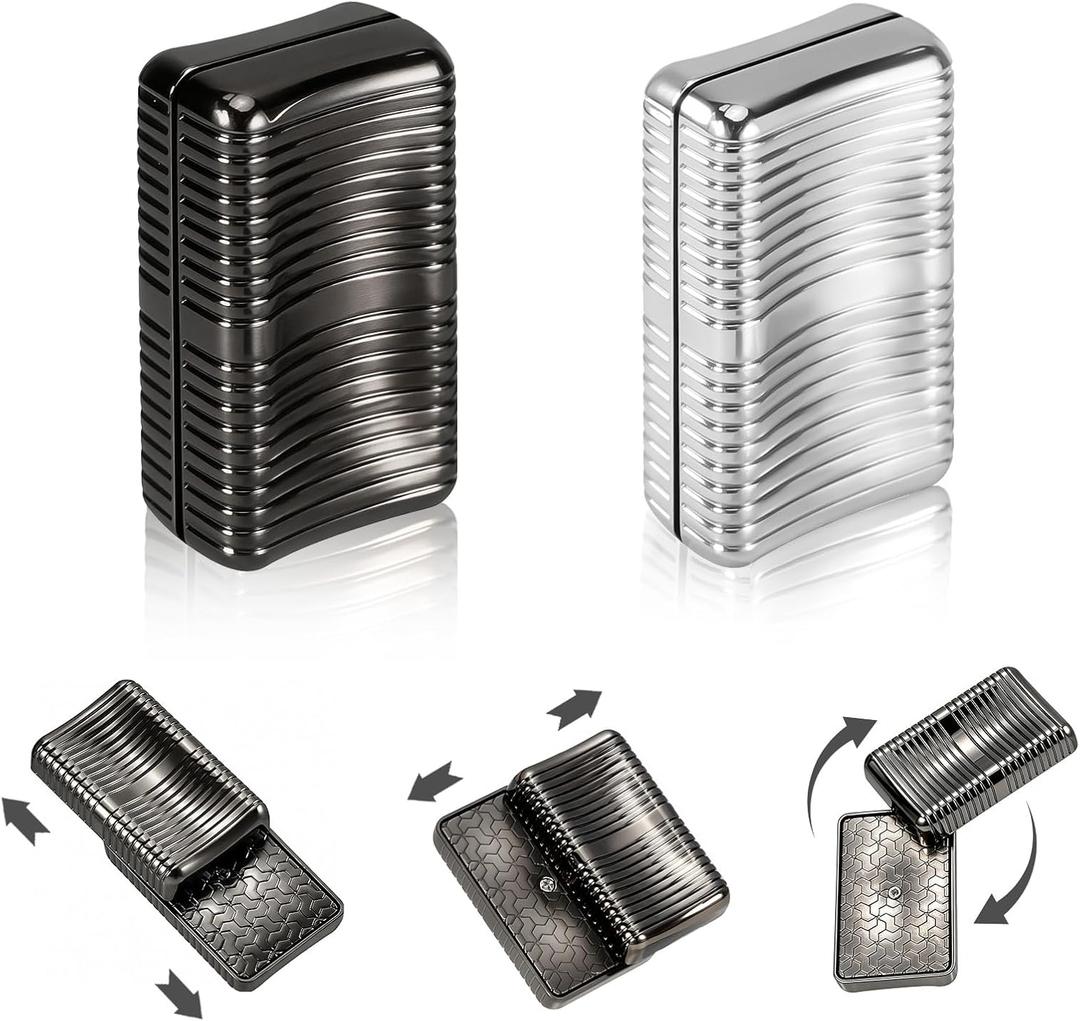 1797 Metal Magnetic Fidget Slider for Adults, EDC Pocket Fidgets Toys with Smooth Clicks, Focus & Relaxation Fun Cool Gadget Gift, 2 Pack