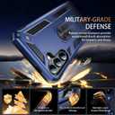 IKAZZ for Galaxy S25 Plus Case,Military Grade Shockproof Heavy Duty Protective Phone Cover Pass 16ft Drop Test with Magnetic Kickstand Car Mount Holder Blue