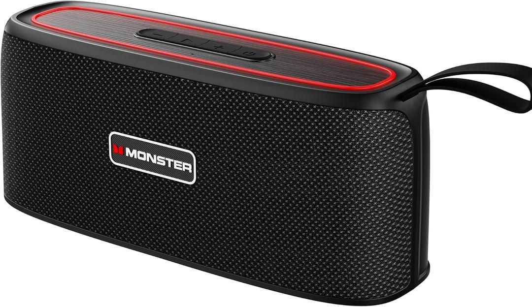 Monster Shock Portable Bluetooth Speaker, True Wireless Speaker, 30W Loud Stereo Sound, IPX6 Waterproof, 17 Hours Playback, Bluetooth 5.4 TWS Pairing, Outdoor Speakers with Handle