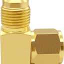 Uenede 2PCS Brass 90 Degrees Swivel Elbow Flare Fitting, 3/8 Flare Female to 3/8 Flare Male Coupler, 3/8" Tube OD SAE 45 Degree Nut Gas Adapter Nipple Pipe Fitting Connector
