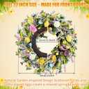 20 Inch Easter Wreath for Front Door Spring Wreath Easter Egg Wreath with Colorful Eggs Hydrangea Daisies Eucalyptus Leaves for Easter Decorations Holiday Wall Home Window Decor (Purple, Large)