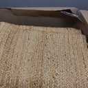 Hausattire Hand Woven Jute Braided Rug, 3'x5'  Natural, Reversible Boho Entry Area Rugs for Kitchen, Living Room I Farmhouse Indoor Outdoor Decorative Floor Rug, 36x60 Inches