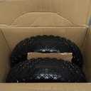 AR-PRO (2-Pack) 12" Flat-Free Solid Tire and Wheel, with 3-3/4" Centered Hub & 1" Bore, Fits 25mm Axle Shaft, Replacement Heavy-Duty Trailer Dolly & Utility Cart Wheel Set