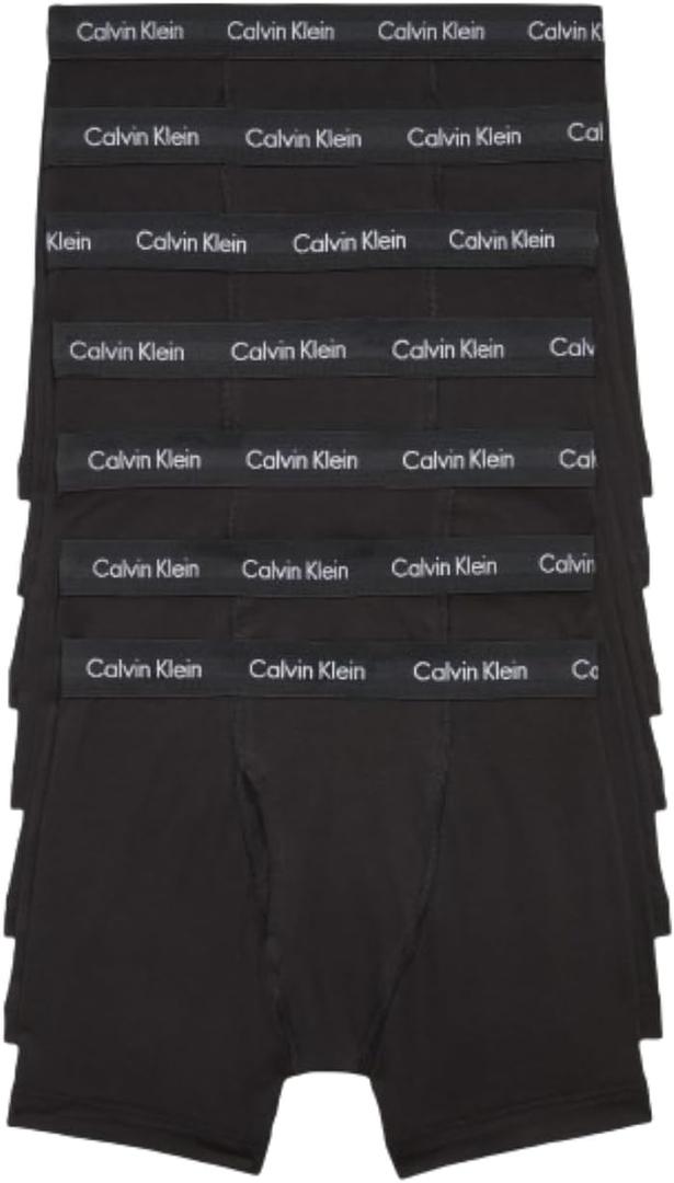 Calvin Klein Men's Cotton Stretch 7-Pack Boxer Brief (Large, 7 Black)