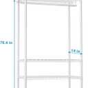 Ulif H4 Portable Closets, 4-Tier Metal Clothes Garment Rack for Bedroom and Cloakroom, Clothing Closet Storage and Organizer Wardrobe, 35.4" W x 14" D x 76.4" H, White