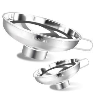 Anaeat Stainless Steel Canning Funnel with Handle for Wide and Regular Jars & Canning Jars, Wide-Mouth Funnels Excellent for Transferring Liquid and Dry Ingredients, Large Solids, Oil, Beans & Jams