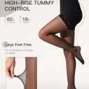Yilanmy Control Top Pantyhose for Women 20D Sheer Shaping Tights Tummy Control Support Stockings (Black, M)