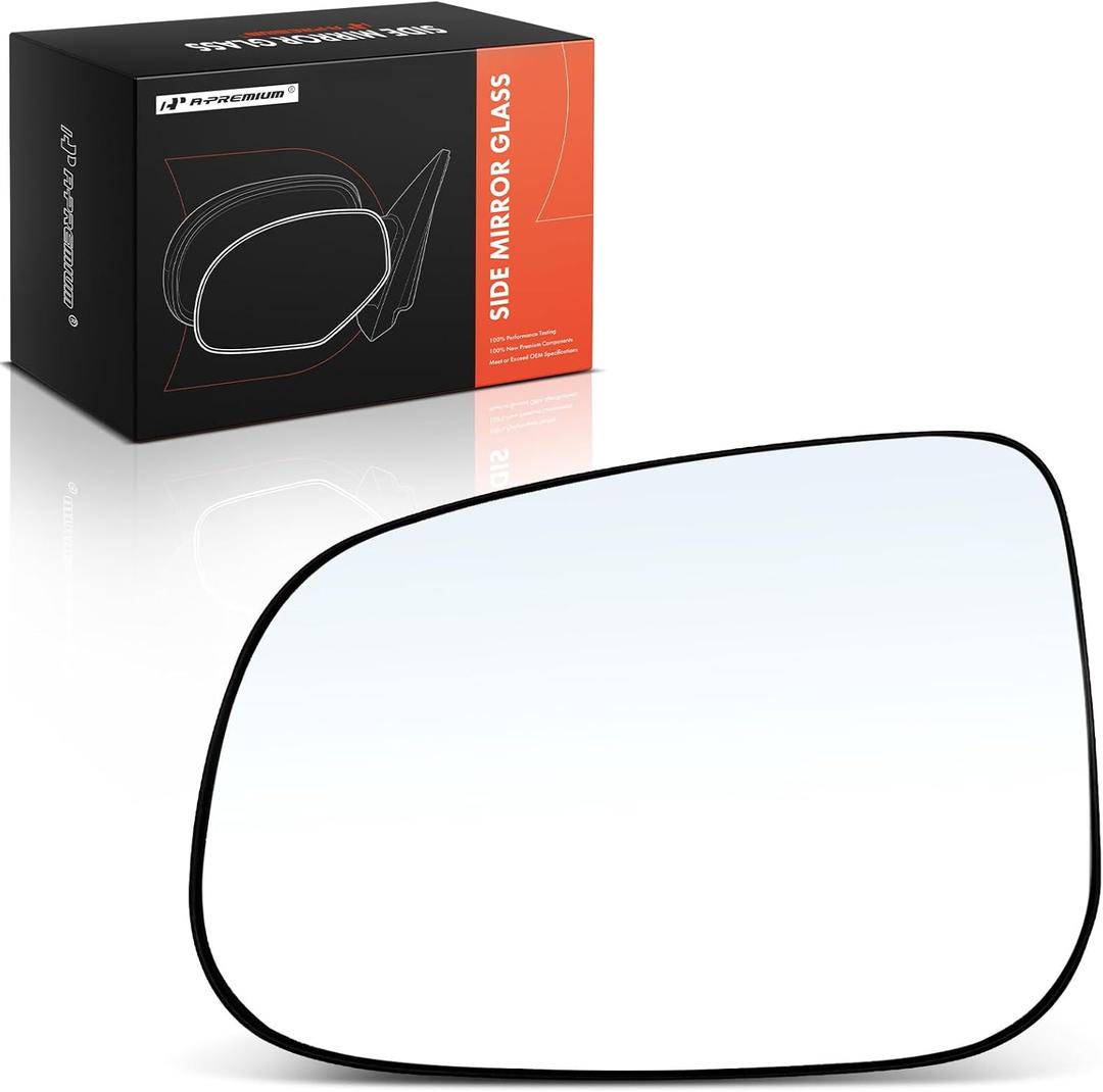 A-Premium Left Driver Side Heated Mirror Glass with Backing Plate - Compatible with Volvo S60 2011-2017, S80 2012-2016, V60 2014-2018 - Exterior Side View Flat Mirror