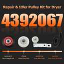 4392067 Dryer Repair Kit and W10837240 Dryer Idler Pulley Fit for Whirlpool Maytag Admiral Kenmore Dryer - Bravos Dryer parts and Duet Dryer Parts Compared to # 4392067VP 80047 587637 