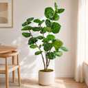 Keeplush Faux Fiddle Leaf Fig Tree, 5 Ft Artificial Ficus Audrey Plant with Realist Aerial Roots, Fake Plant in Pot Indoor for Living Room, House Office, Bedroom Decor