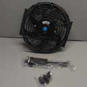 10" inch Universal Slim Fan Push Pull Electric Radiator Cooling Fan with 12V 800 CFM Mount Kit