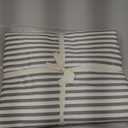 JELLYMONI 100% Natural Cotton 3pcs Striped Duvet Cover Sets,White Duvet Cover with Grey Stripes Pattern Printed Comforter Cover,with Zipper Closure & Corner Ties(Queen Size)