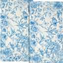 Chinoiserie Flowers Hand Towels Set of 2, Blue Birds Floral Porcelain Decorative Bathroom Towel 28x14 Inch, Soft Absorbent Microfiber Wash Cloth for Kitchen Gym Hotel Home Decor
