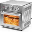 OLIXIS Air Fryer Toaster Oven Combo, 16.9QT Oven Countertop 5 Functions in 1, 4 Accessories Included, Stainless, Up to 450F (Silver)