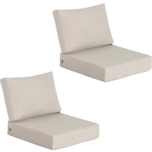 23.5"x27" Outdoor Deep Seat Patio Cushions Set of 2, Deep Seat Bottom Resilient Foam Filling Water-Resistant Stain-Resistant UV Resistant Weather Resistant with YKK Zippers, Putty