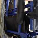 Medline Ultra Lightweight Transport Wheelchair for Adults, Foldable, 19-Inch Seat Width, Blue Frame, Black Upholstery