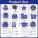 3 x Graduation Decorations Class of 2025, 30 PCS Blue and Black Graduation Party Decorations 2025, Congrats Grad Hanging Swirl Decoration with Foil Wall Ceiling Streamers for Graduations Party Decoration